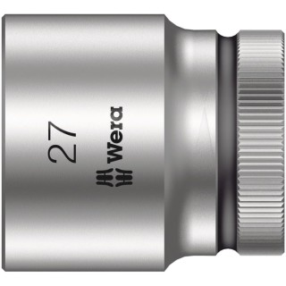 Wera 1/2 in Drive 27 mm 6 Point Hex Chrome Vanadium Steel Socket 40mm Overall Length 05003615001