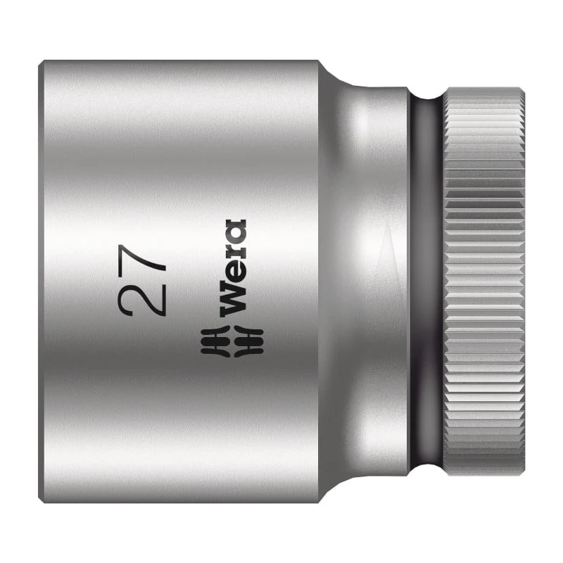 Wera 1/2 in Drive 27 mm 6 Point Hex Chrome Vanadium Steel Socket 40mm Overall Length 05003615001