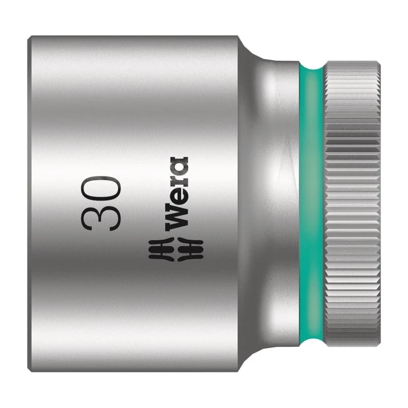 Wera 1/2 in Drive 30 mm 6 Point Hex Socket, 42mm Overall Length 05003616001
