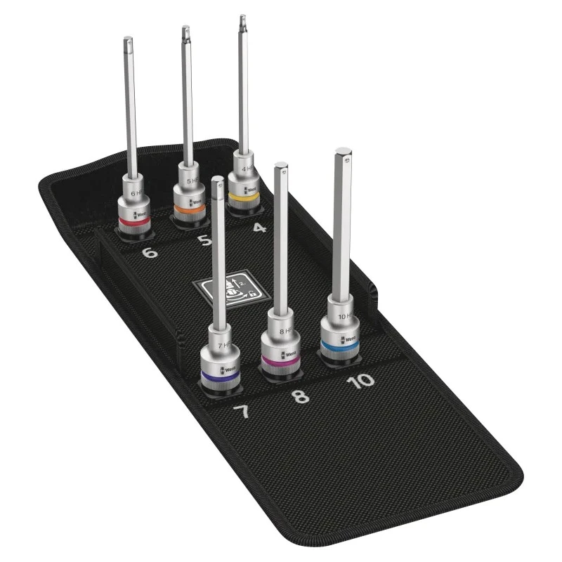 Wera Zyklop Socket Set 6-Piece 1/2 in Drive, 4 To 10 mm Sizes 05004210001