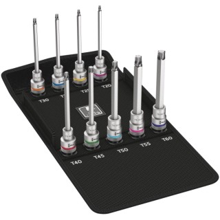 Wera 9-Piece 1/2 in Zyklop Socket Set Chrome Molybdenum Steel, Chrome Finish 05004212001