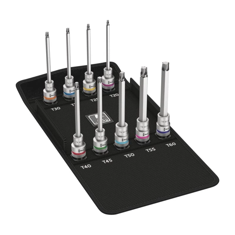 Wera 9-Piece 1/2 in Zyklop Socket Set Chrome Molybdenum Steel, Chrome Finish 05004212001