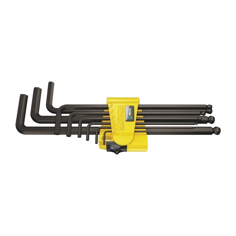Wera 9 Piece L Imperial Hex Key Set With Hex Sizes 5/64 to 3/8 Inch BlackLaser Finish 05022171001