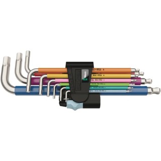 Wera 9 Piece L Metric Hex Key Set 1.5 to 10 mm Stainless Steel Chrome Finish 05022669001