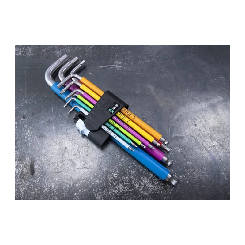 Wera 9 Piece L Metric Hex Key Set 1.5 to 10 mm Stainless Steel Chrome Finish 05022669001