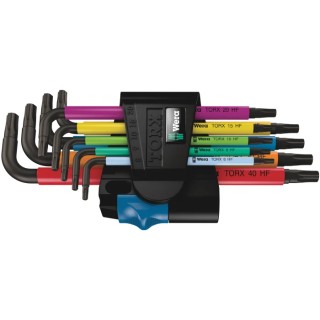 Wera 9-Piece Torx Key Set L Shape Long Arm Stainless Steel Black Laser Finish 05024179001