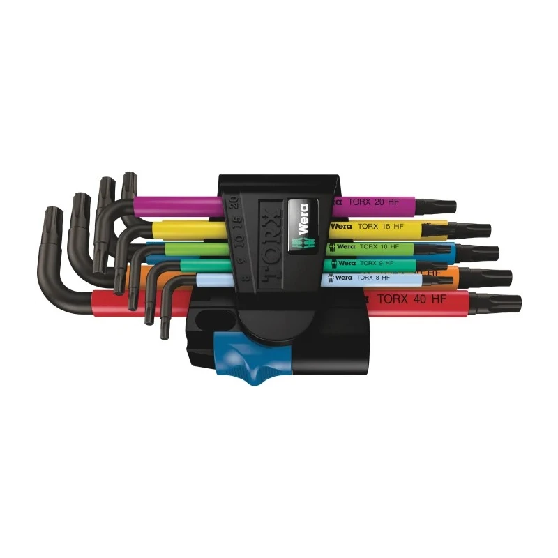 Wera 9-Piece Torx Key Set L Shape Long Arm Stainless Steel Black Laser Finish 05024179001