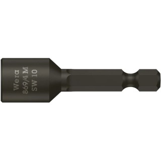 Wera Hex Screwdriver Bit, 6.35 mm Drive, 1/4 in Tip, Hex Drive, 65 mm Overall 05066674001