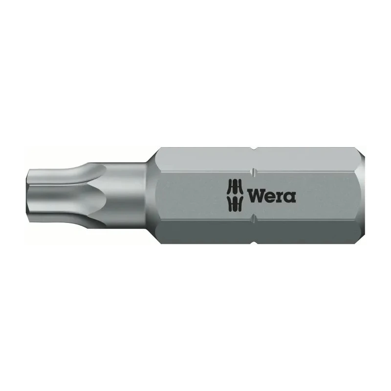 Wera Screwdriver Bit 6.35 mm Tip T7 Hex Drive 25 mm Overall Length 05066497001