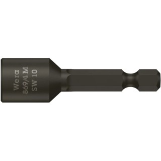 Wera Hex Screwdriver Bit, 6.35 mm Drive, 3/8 in Tip, Hex Drive, 65 mm Overall 05135224001