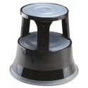 RS PRO 2 Tread Steel, Rubber, Polypropylene Kick Step Stool 0.4m Platform Height Black 621-1745