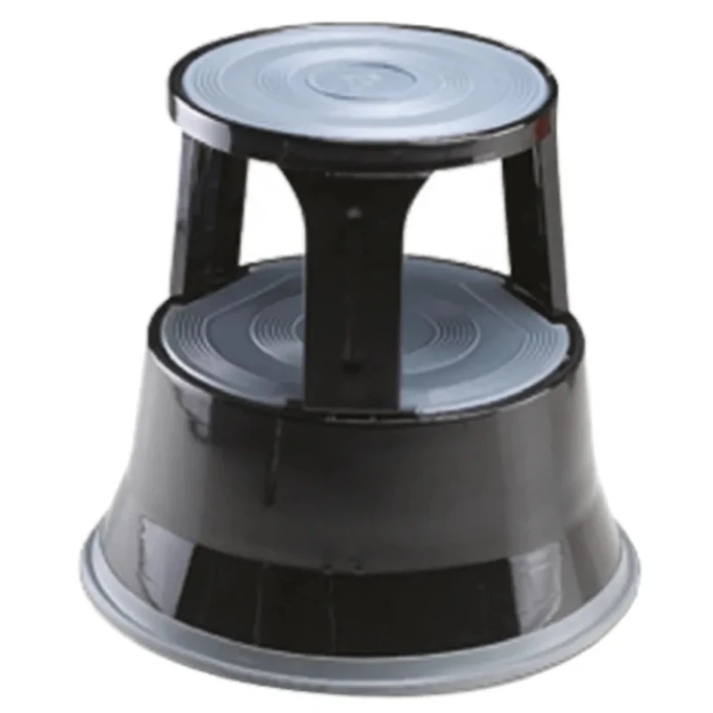 RS PRO 2 Tread Steel, Rubber, Polypropylene Kick Step Stool 0.4m Platform Height Black 621-1745