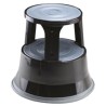 RS PRO 2 Tread Steel, Rubber, Polypropylene Kick Step Stool 0.4m Platform Height Black 621-1745