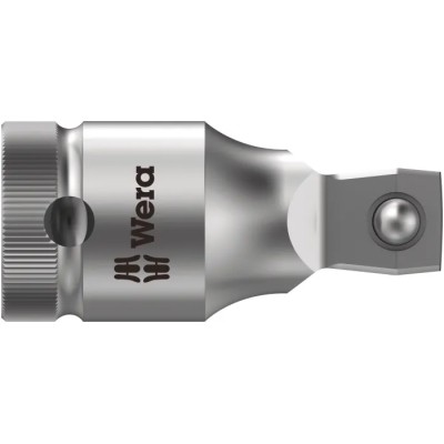 Wera 1/2 in Square Drive Adapter Socket 52mm Overall Chrome Vanadium Steel 05003639001