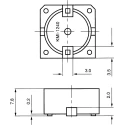 RS Pro 83 dB Surface Mount Continuous Internal Drive Piezo Buzzer 7.8 mm Height 16.9 mm Depth 3–20 V DC 6221326P