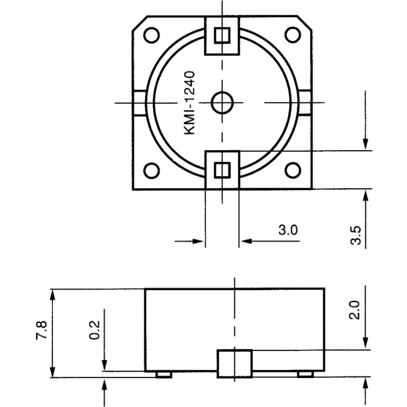 RS Pro 83 dB Surface Mount Continuous Internal Drive Piezo Buzzer 7.8 mm Height 16.9 mm Depth 3–20 V DC 6221326P