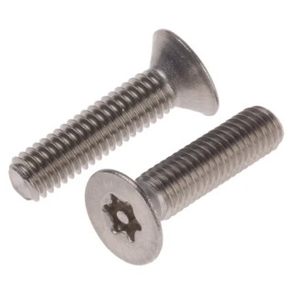 RS PRO Tamper Proof Security Screw Stainless Steel Flat Head Pin Hex Recess M6 x 25 mm 621-2619