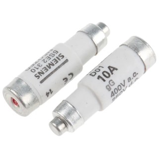 Siemens Neozed Fuse 10A, 400V AC, D01 Bottle Fuse, 50kA Breaking Capacity, Ceramic Body 5SE2310