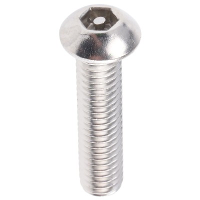 RS PRO Plain Stainless Steel Button Tamper Proof Security Screw M6 x 25 mm 621-2861