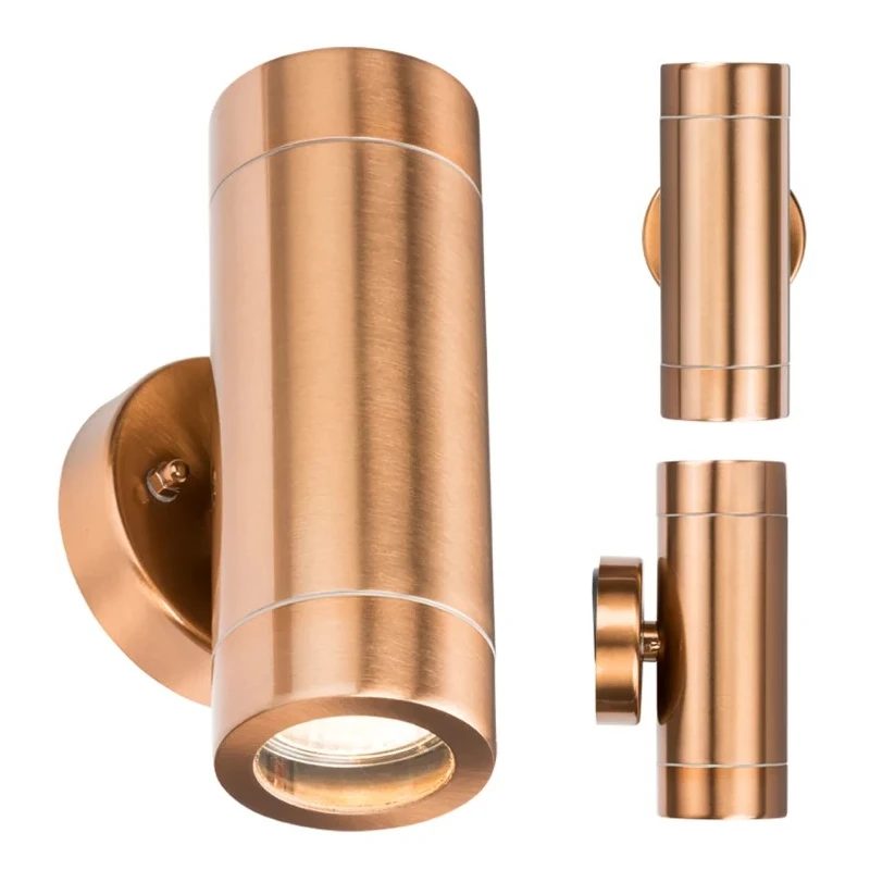 Knightsbridge Adjustable Wall Light 60 mm Diameter 162 mm Length 230V AC 35W IP65 Brushed Steel WALL2LC