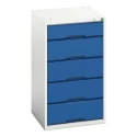 Bott Drawer Storage Unit 5, Steel, 900 mm Height x 525 mm Width x 550 mm Depth, Blue and Grey Finish 16925017.11