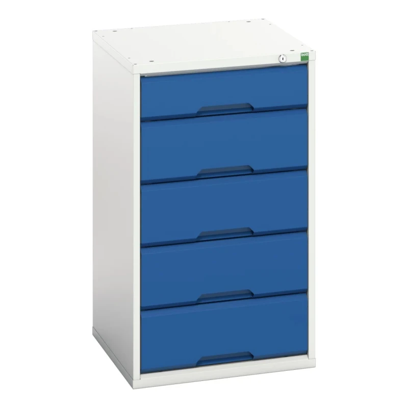 Bott Drawer Storage Unit 5, Steel, 900 mm Height x 525 mm Width x 550 mm Depth, Blue and Grey Finish 16925017.11
