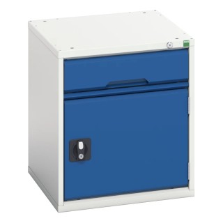 Bott Medium Duty Steel Cabinet, 1 Drawer, Wall Mountable, 600 mm Height x 525 mm Width x 550 mm Depth, Blue and 16925006.11