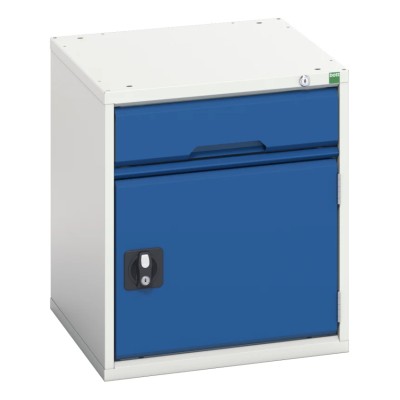 Bott Medium Duty Steel Cabinet, 1 Drawer, Wall Mountable, 600 mm Height x 525 mm Width x 550 mm Depth, Blue and 16925006.11