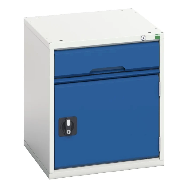 Bott Medium Duty Steel Cabinet, 1 Drawer, Wall Mountable, 600 mm Height x 525 mm Width x 550 mm Depth, Blue and 16925006.11