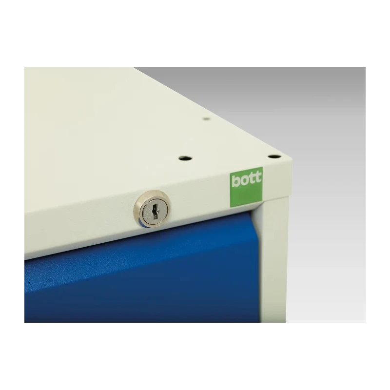 Bott Medium Duty Steel Cabinet, 1 Drawer, Wall Mountable, 600 mm Height x 525 mm Width x 550 mm Depth, Blue and 16925006.11