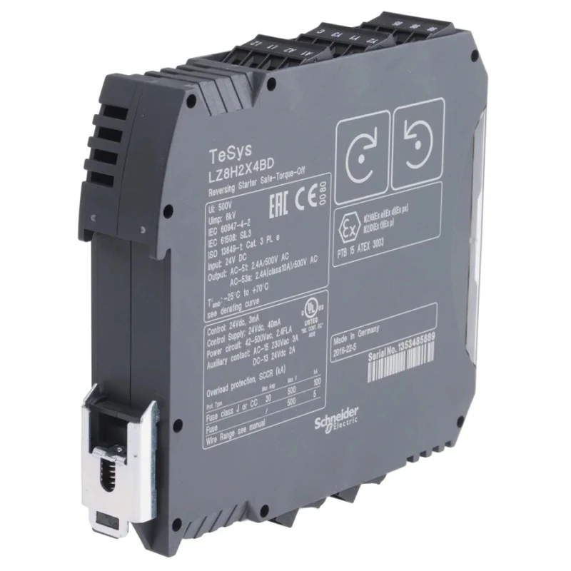 Schneider Electric TeSys H Advanced Motor Starter Reversible 3 Phase 500V AC 1.1 kW IP20 LZ8H2X4BD