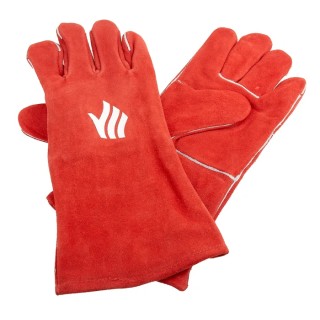 Polyco Healthline Red Leather Welding Gloves Size 9, Premium Chrome Leather, Thermal Lining, 350mm Length LW93