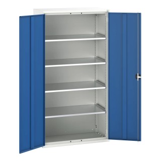 Bott 2 Door Steel Floor Standing Workshop Cupboard with 4 Shelves 2 m Height 1.05 m Width 550 mm Depth 16926267.11