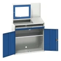 Bott Steel Standing Computer Desk with Keyboard Shelf Blue Grey 1.65m x 1.05m x 550mm 16928022.11