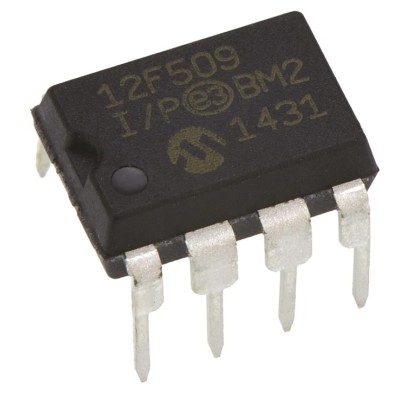 Microchip PIC12F 8-Bit PIC Microcontroller 4 MHz 1.5kB Flash 8-Pin PDIP PIC12F509-I/P