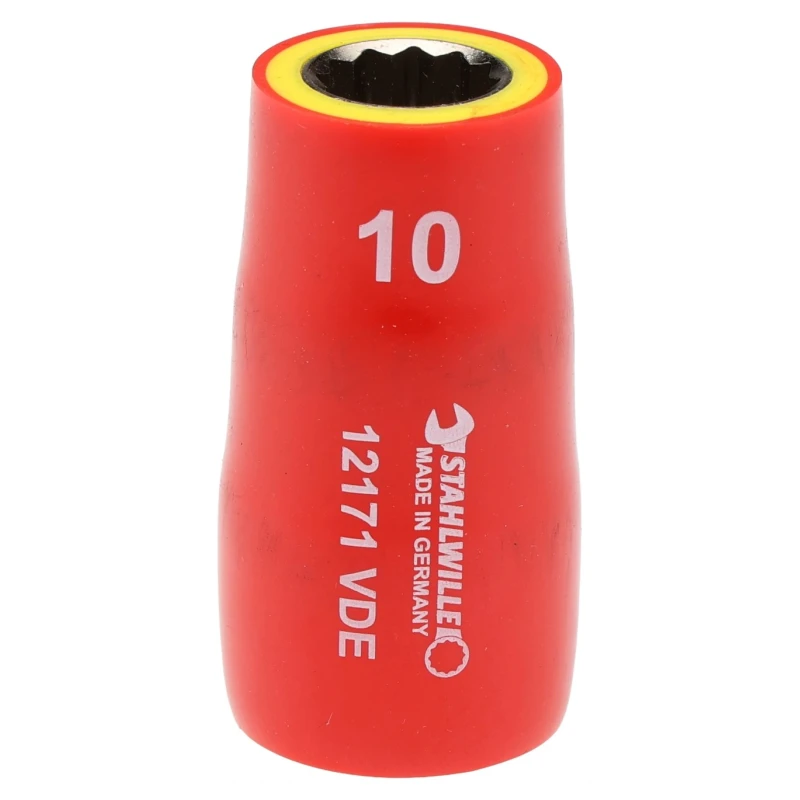 STAHLWILLE 3/8 in Drive 10 mm 12 Point Hex Socket VDE 1000V Approved Chrome Plated Steel 45mm Overall Length 2380010