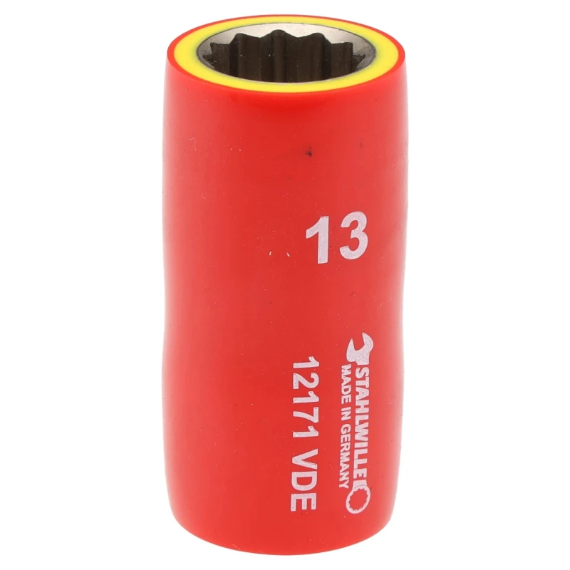 STAHLWILLE 3/8 in Drive 13 mm 12 Point Hex Chrome Plated VDE/1000V Approved Socket 48mm Overall Length 2380013