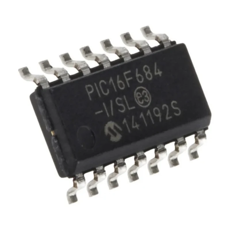 Microchip 8-Bit PIC16F Microcontroller, 20 MHz, 256B FLASH, 14-Pin SOIC PIC16F684-I/SL