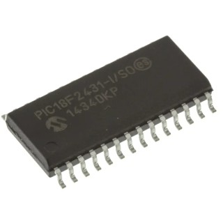 Microchip PIC18F2431-I/SO 8-Bit PIC18F Microcontroller 40 MHz 16.384 kB Flash 256B RAM 28-Pin SOIC