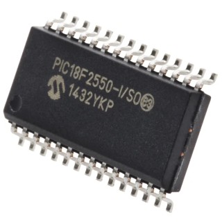 Microchip PIC18F2550-I/SO 8-Bit PIC Microcontroller, 48 MHz, 32 kB Flash, 256 B RAM, 28-Pin SOIC PIC18F2550-I/SO