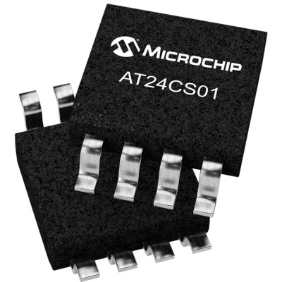 Microchip 1 kB Serial EEPROM 0.55 μs 8-Pin SOIC Serial-2 Wire AT24CS01-SSHM-T