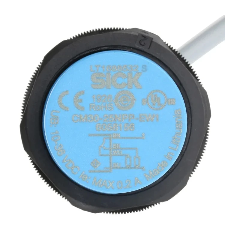 SICK Threaded Barrel Capacitive Proximity Sensor CM 25 mm, M30 x 1.5 PNP 200mA 36V dc CM30-25NPP-EW1