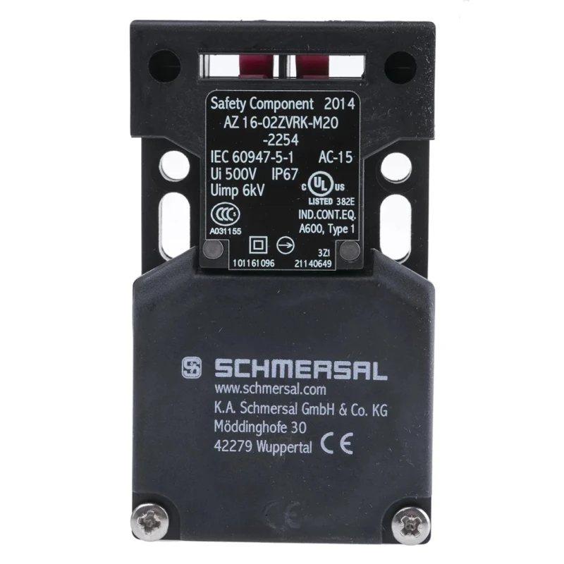 Schmersal Safety Interlock Switch, Keyed, Fibreglass Reinforced Thermoplastic Housing, 230V AC, 4A, IP67, 3 Head AZ16