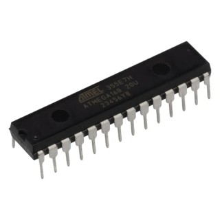 Microchip 8 Bit AVR ATmega Microcontroller, 16kB FLASH, 20 MHz, 28-Pin PDIP ATMEGA168-20PU