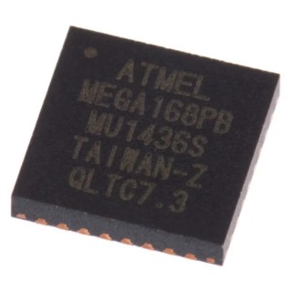 Microchip 8-Bit AVR ATmega Microcontroller 20 MHz 16kB FLASH 32-Pin VFQFN ATMEGA168PB-MU