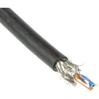 HARTING Cat5 Ethernet Cable 4 Core Black Shielded Screened PVC 20 m 2000V 0.33mm² Copper 7x22AWG 6.5mm Diameter Cat5 