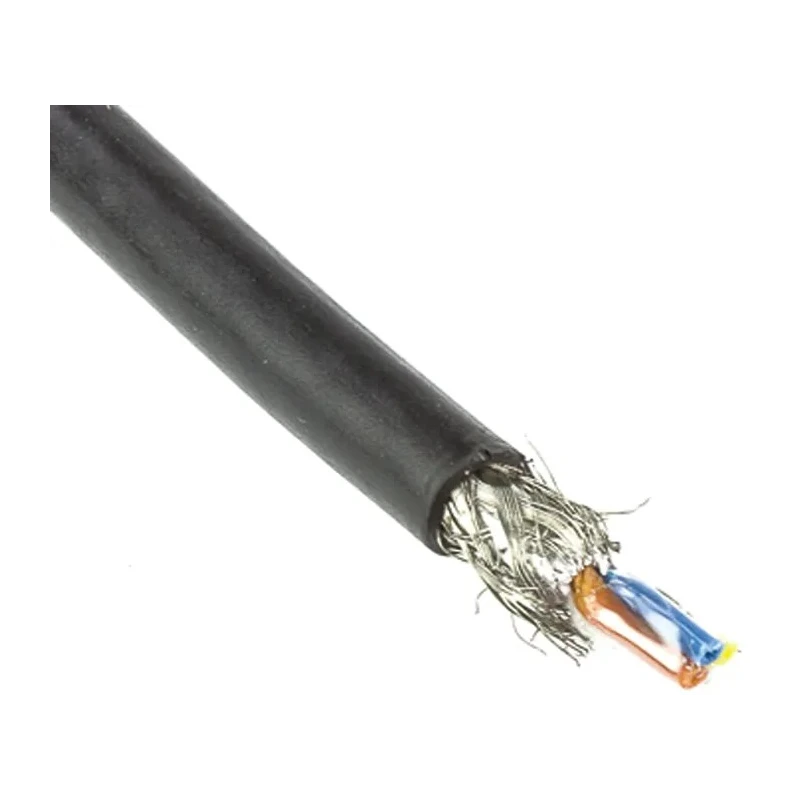 HARTING Cat5 Ethernet Cable 4 Core Black Shielded Screened PVC 20 m 2000V 0.33mm² Copper 7x22AWG 6.5mm Diameter Cat5 