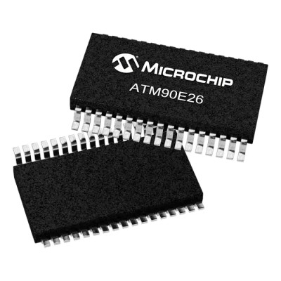 Microchip 28-Pin Single Phase Energy Meter IC 16 bit Resolution SSOP Package ATM90E26-YU-B