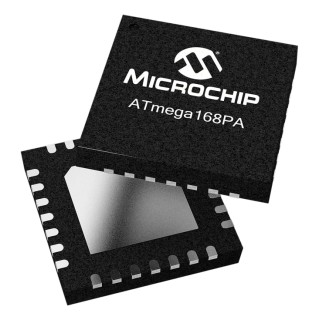 Microchip 8-Bit AVR ATmega Microcontroller with 16kB FLASH, 20 MHz, 32-Pin VQFN ATMEGA168-20MU