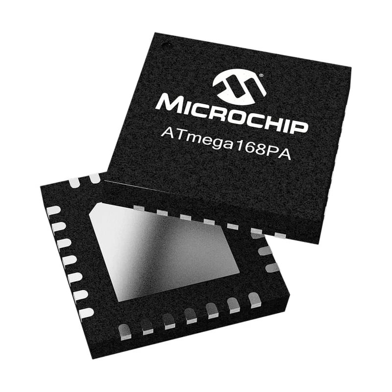 Microchip 8-Bit AVR ATmega Microcontroller with 16kB FLASH, 20 MHz, 32-Pin VQFN ATMEGA168-20MU
